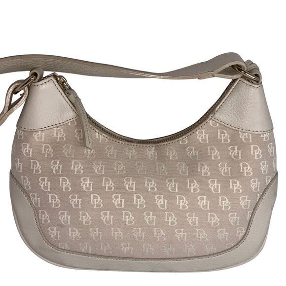 Dooney & Bourke Cream Color Shoulder Bag Canvas and Leather - Picture 9 of 9